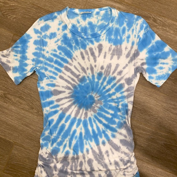 Deep Dive Cotton Tie Dye Ruched Dress - Picture 3 of 3